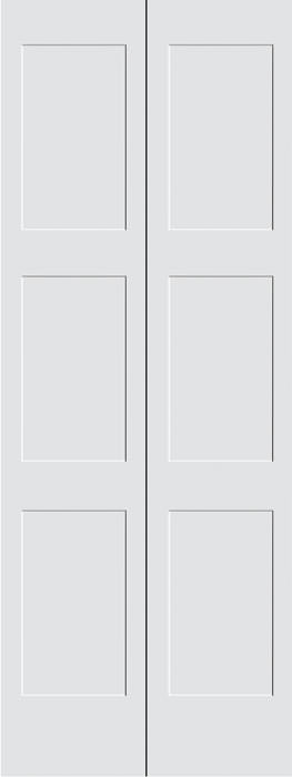 8030BF 3-Panel Equal Flat Panel Ovolo Bead Interior Bifold - CODEL Doors